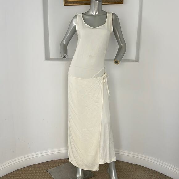 CLOTHES SARA STURGEON MAXI WRAP DRESS BEIGE SIZE 2 - Picture 1 of 14